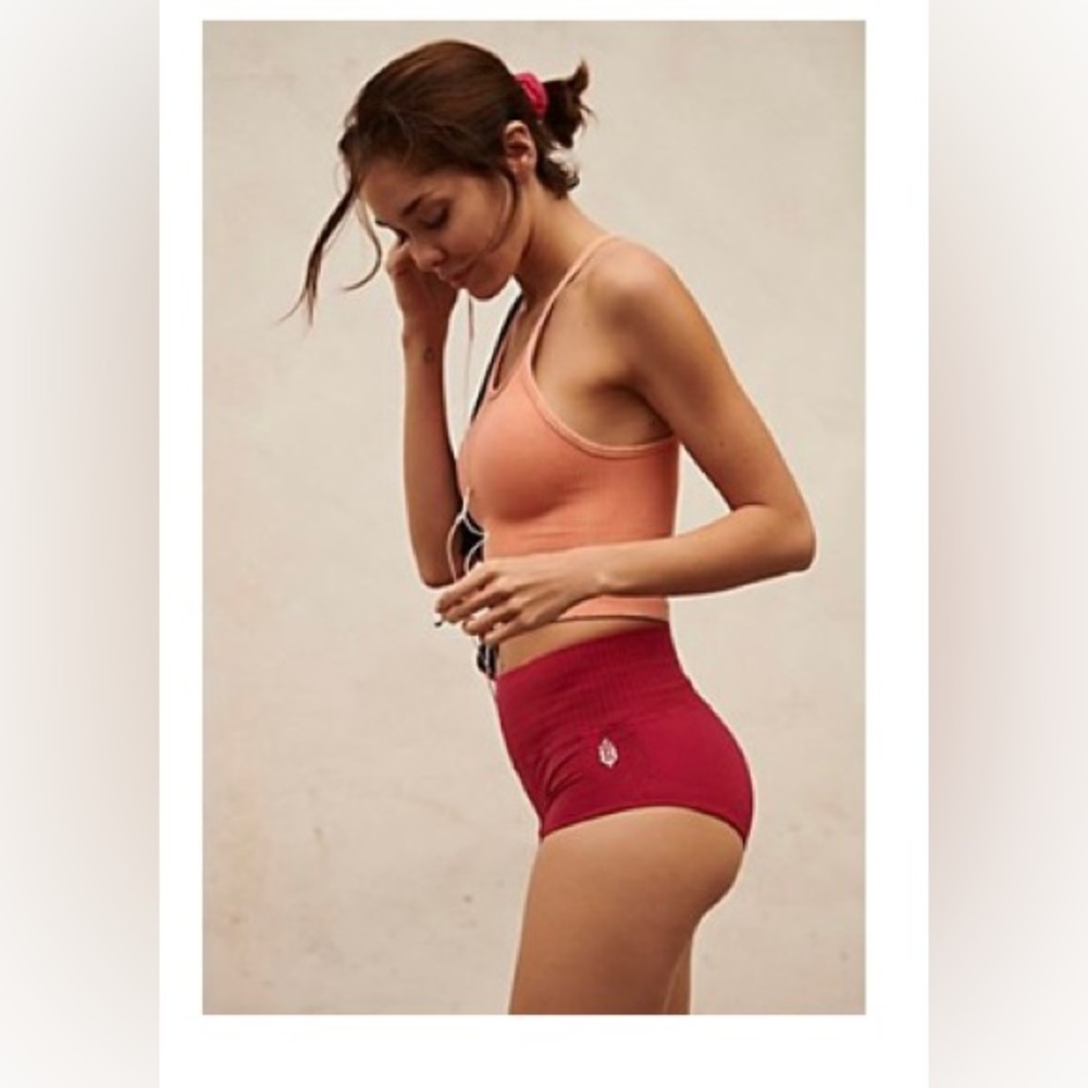 Free People Movement Good Karma Briefs. Size M/L. Color: Pomegranate